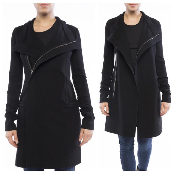 Rick Owens Stretch Wool Coat - Picture 2 of 6